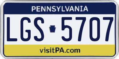 PA license plate LGS5707