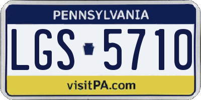 PA license plate LGS5710