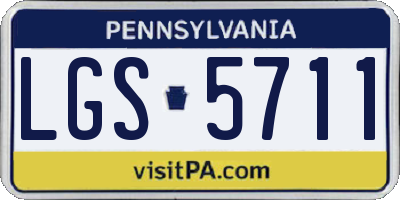 PA license plate LGS5711