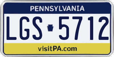 PA license plate LGS5712