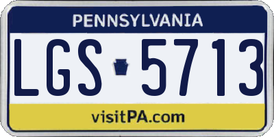PA license plate LGS5713