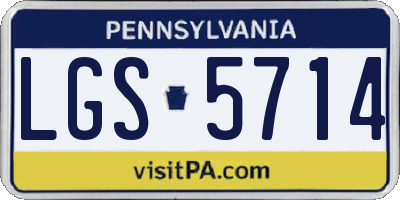 PA license plate LGS5714
