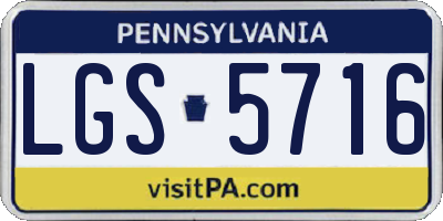 PA license plate LGS5716