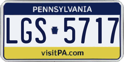PA license plate LGS5717