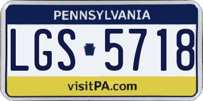 PA license plate LGS5718
