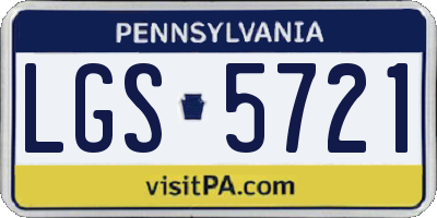 PA license plate LGS5721