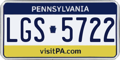 PA license plate LGS5722