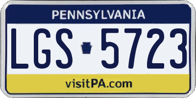 PA license plate LGS5723