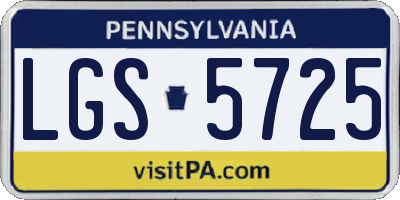PA license plate LGS5725