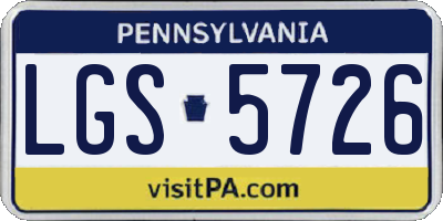 PA license plate LGS5726
