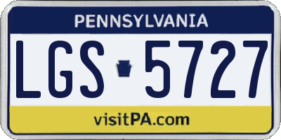 PA license plate LGS5727
