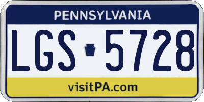 PA license plate LGS5728