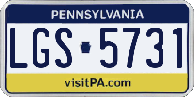 PA license plate LGS5731