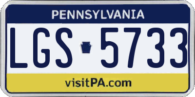 PA license plate LGS5733