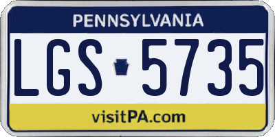 PA license plate LGS5735