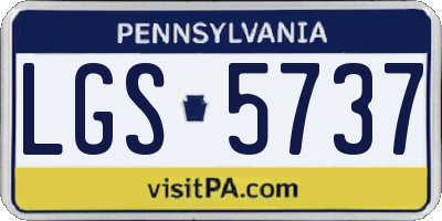 PA license plate LGS5737