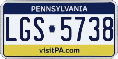 PA license plate LGS5738