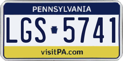PA license plate LGS5741