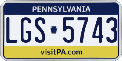 PA license plate LGS5743