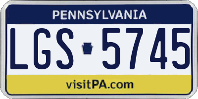 PA license plate LGS5745