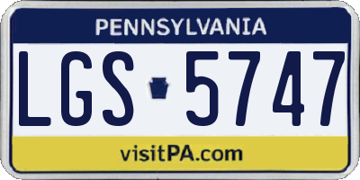 PA license plate LGS5747