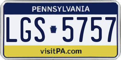 PA license plate LGS5757