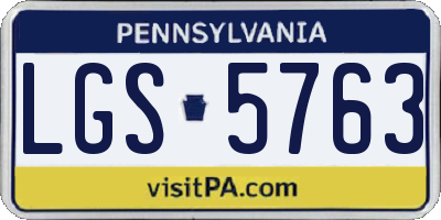 PA license plate LGS5763