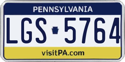 PA license plate LGS5764