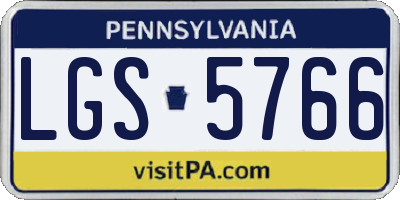 PA license plate LGS5766