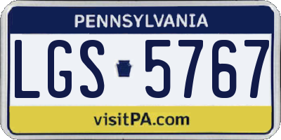 PA license plate LGS5767
