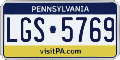 PA license plate LGS5769