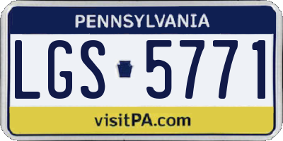 PA license plate LGS5771