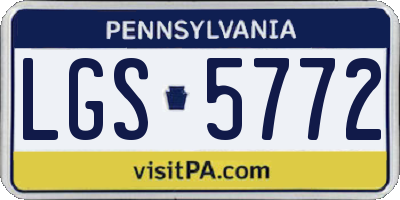 PA license plate LGS5772