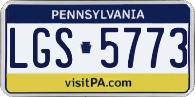 PA license plate LGS5773