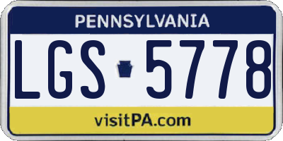 PA license plate LGS5778