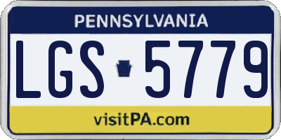 PA license plate LGS5779