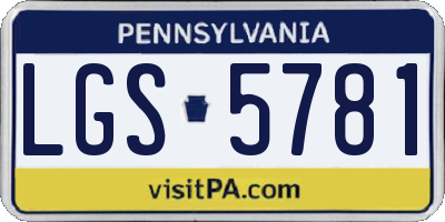 PA license plate LGS5781