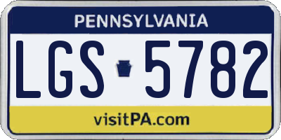 PA license plate LGS5782