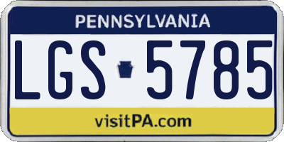 PA license plate LGS5785