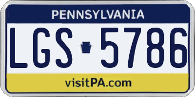 PA license plate LGS5786