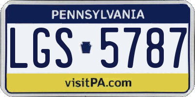 PA license plate LGS5787
