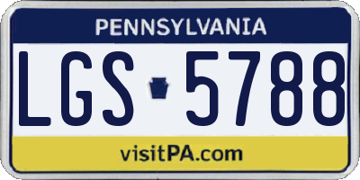 PA license plate LGS5788