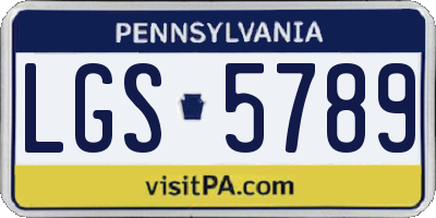 PA license plate LGS5789