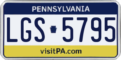 PA license plate LGS5795
