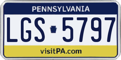 PA license plate LGS5797