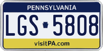PA license plate LGS5808