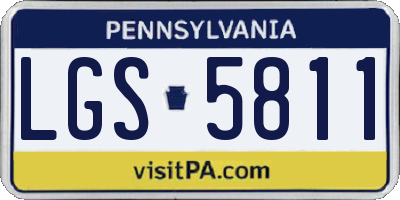 PA license plate LGS5811