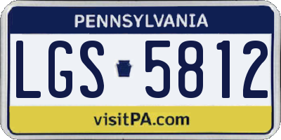 PA license plate LGS5812