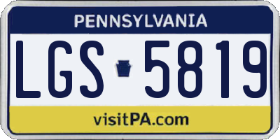 PA license plate LGS5819