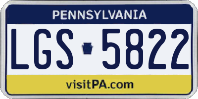 PA license plate LGS5822